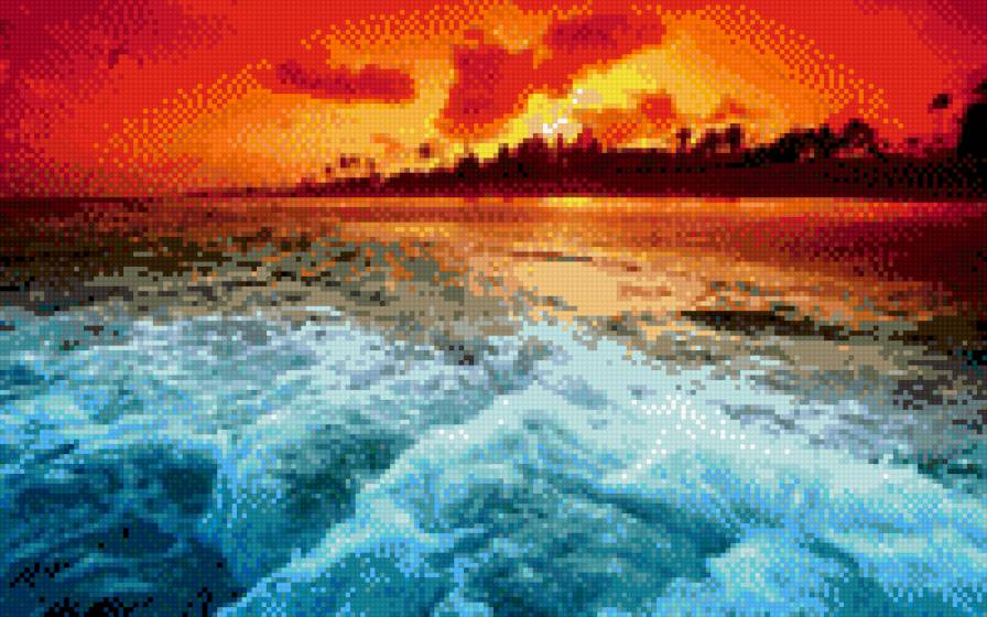 Закат на море - море, закат - предпросмотр