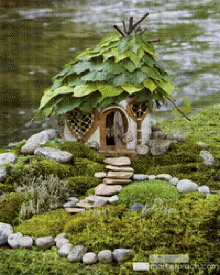 Домик эльфа - домик, сказка, у реки - предпросмотр