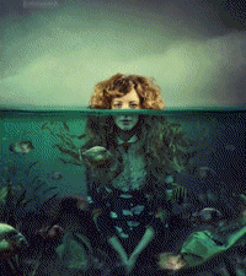 Девушка в воде - вода, девушка - предпросмотр