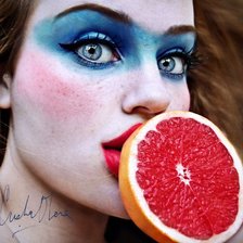 Схема вышивки «Серия - девушки с фруктами. Грейпфрут.»