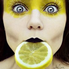 Схема вышивки «Серия - девушки с фруктами. Лимон.»