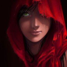 Схема вышивки «Девушка в красном»