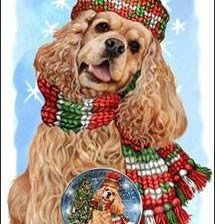Схема вышивки «рождественнский спаниель»
