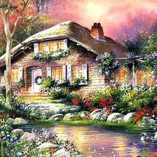 Схема вышивки «Солнечный домик»