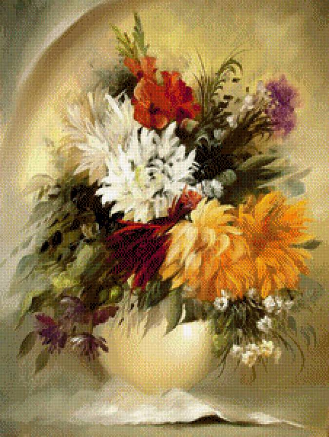 натюрморт - цветы, натюрморт, картины, картина - предпросмотр