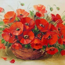 маки в корзине
