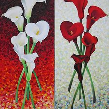 Схема вышивки «диптих каллы»