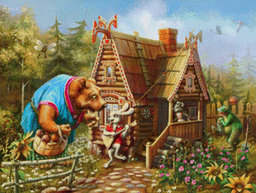 Теремок ( сказка) - звери, сказка, теремок - предпросмотр