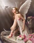 Схема вышивки «Ангел и цветы»