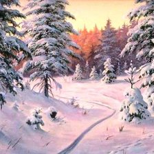 Схема вышивки «закат в лесу»