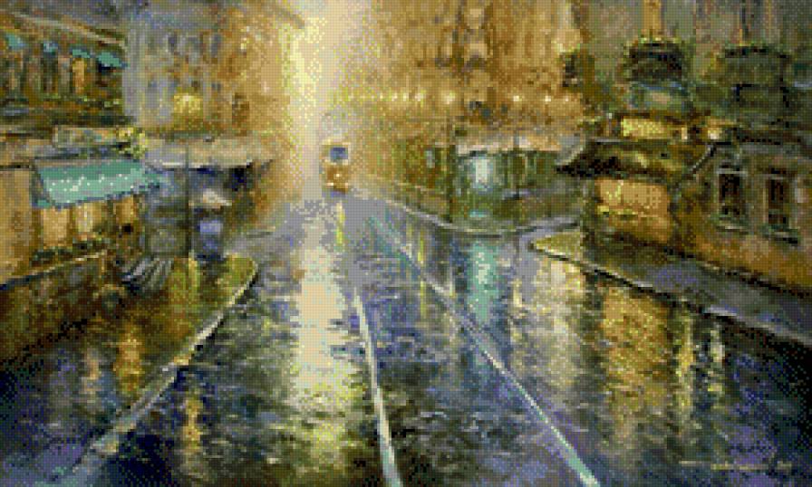 Oleg Tokarew - ziwopis, deszcz, pejzaz - предпросмотр