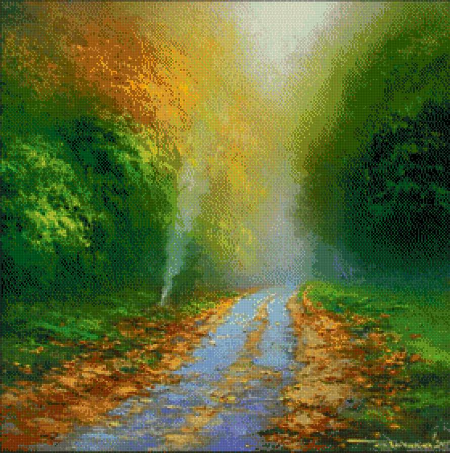 Oleg Tokarew - las, jesien, ziwopis, pejzaz - предпросмотр