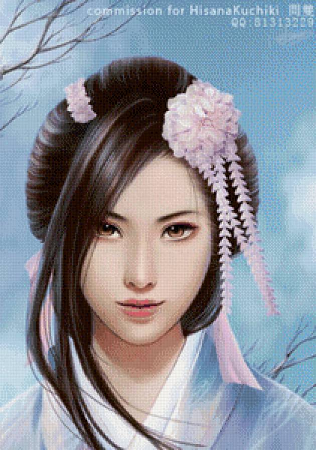 Японка - красавица, гйша, девушка, восток, азия - предпросмотр