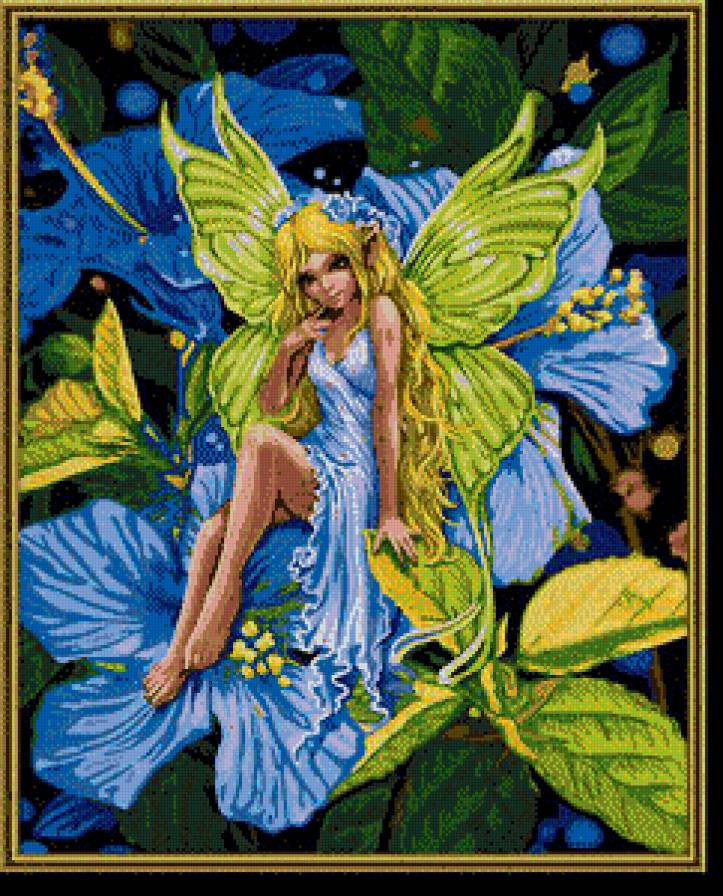 эльф голубых цветов - цветы - предпросмотр