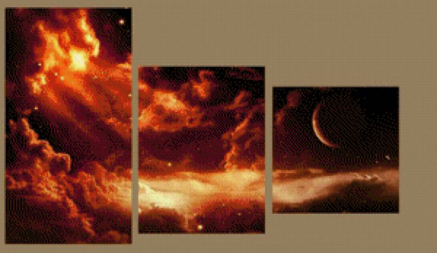 №547062 - огонь, триптих, космос - предпросмотр