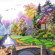 Схема вышивки «Сказочный пейзаж»