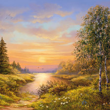 Схема вышивки «пейзаж»