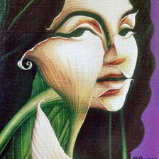 Схема вышивки «худ.Октавио Окампо  Девушка-каллы 2»