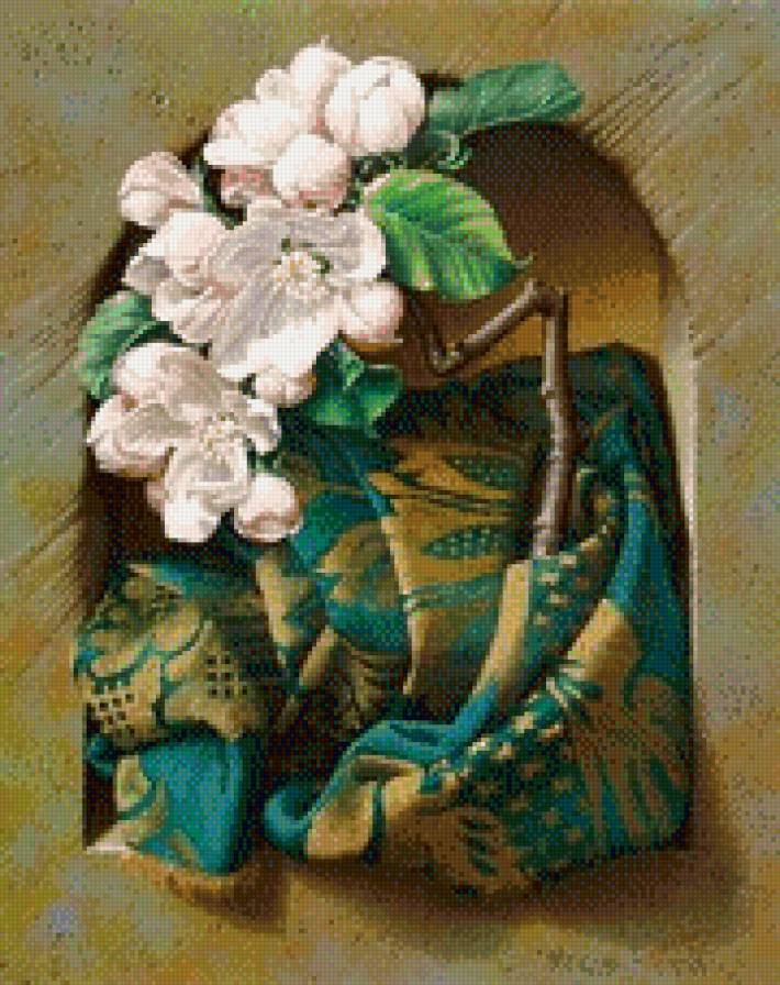 Триптих 2 - ткань, триптих, цветы - предпросмотр