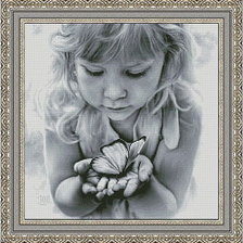 Схема вышивки «Девочка с бабочкой»