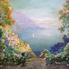 Схема вышивки «вид на море»