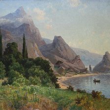 Схема вышивки «вид на скалы и море»