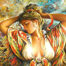 Схема вышивки «Девушка»