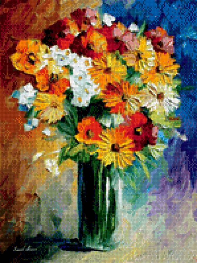 Букет - живопись, цветы, масло, букет - предпросмотр