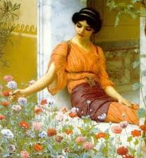 Схема вышивки «Девушка и цветы»