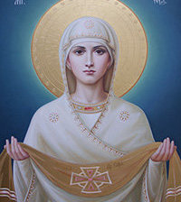 Схема вышивки «Икона Божей Матери»