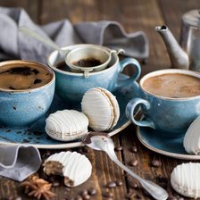 Схема вышивки «натюрморт "Кофе и макаруны"»