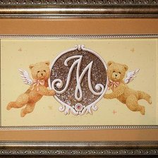 Схема вышивки «мишка тедди и буква м»