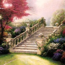 Схема вышивки «лестница в парке»