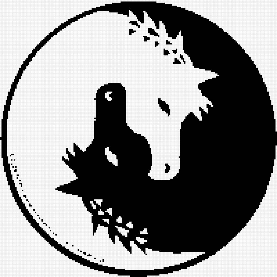 Лошадки инь янь - животные, азия, восток, лошади, фэн шуй - предпросмотр