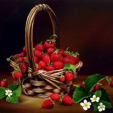 Лукошко с клубникой