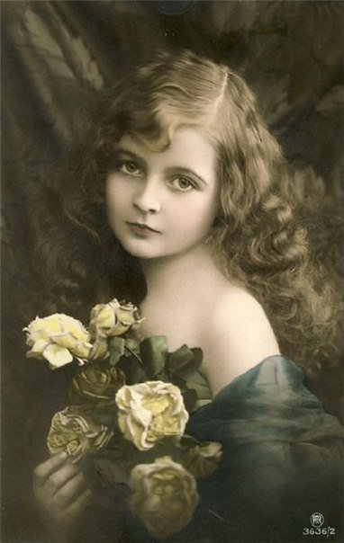 Девушка с желтыми розами - ретро, старое фото, девушка - оригинал