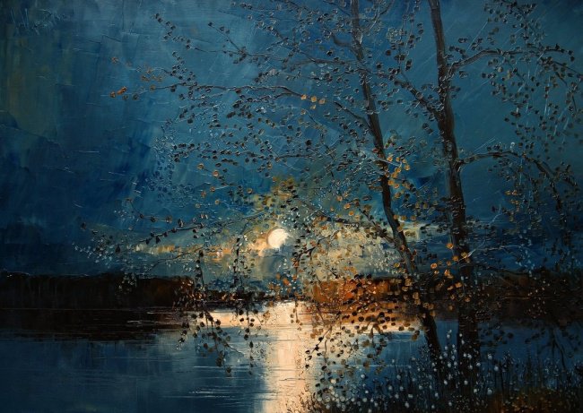 Justyna Kopania-wieczorny spokoj - ziwopis, pejzaz - оригинал