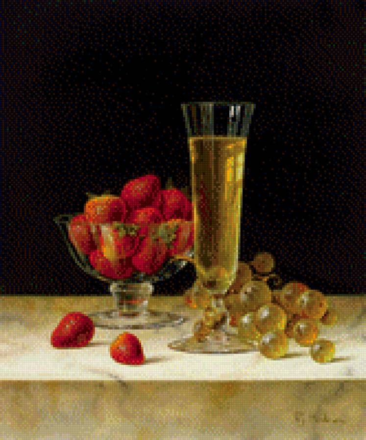 Вино с фруктами - натюрморты - предпросмотр