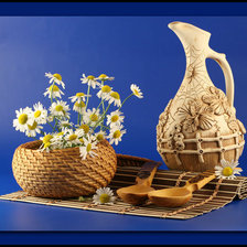 Схема вышивки «Натюрморт с ромашкой»