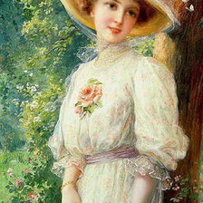 Схема вышивки «Дама»