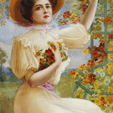 Схема вышивки «Дама»