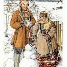 Схема вышивки «снеговик»