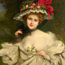 Схема вышивки «Дама»