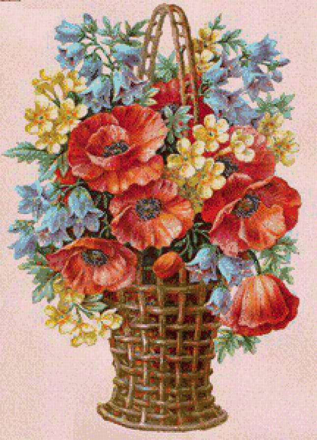 маки - букет, корзина, цветы, маки - предпросмотр