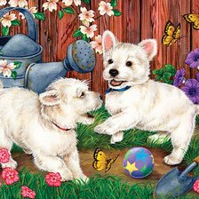 Схема вышивки «Малыши в саду»