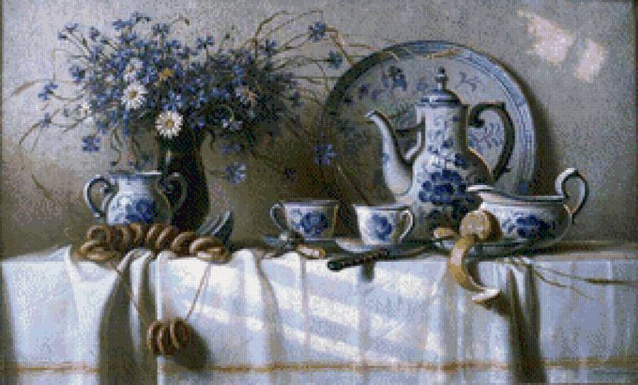 Натюрморт - цветы, фрукты, натюрморт - предпросмотр