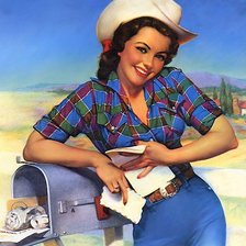 Схема вышивки «Американская девушка»