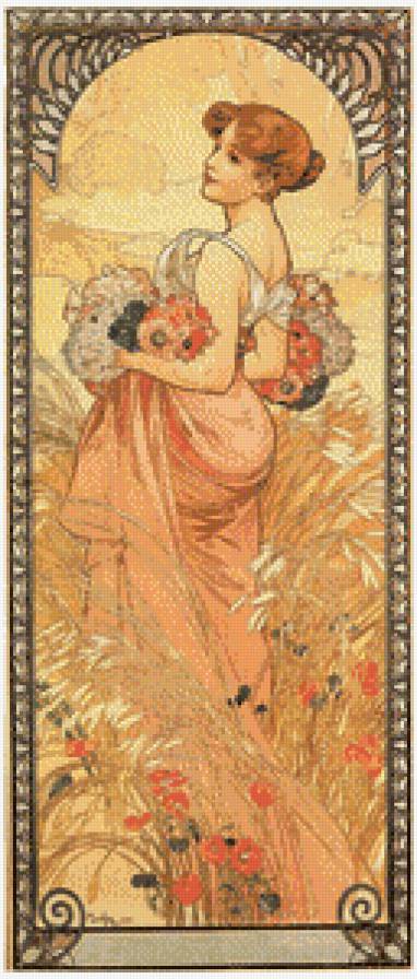 триптих Муха "Времена года. Лето" - триптих, полиптих - предпросмотр