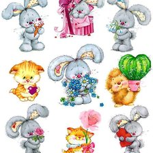 Схема вышивки «Зайцы»