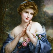 Схема вышивки «Дама»